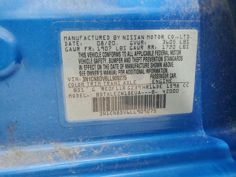 Aukcja sprzedaży 2020 Nissan Versa, vin: 3N1CN8DV6LL909275, numer aukcji: 55053016
