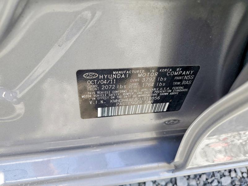 Продажа на аукционе авто 2012 Hyundai Elantra, vin: KMHDH4AE8CU318856, номер лота: 54391006