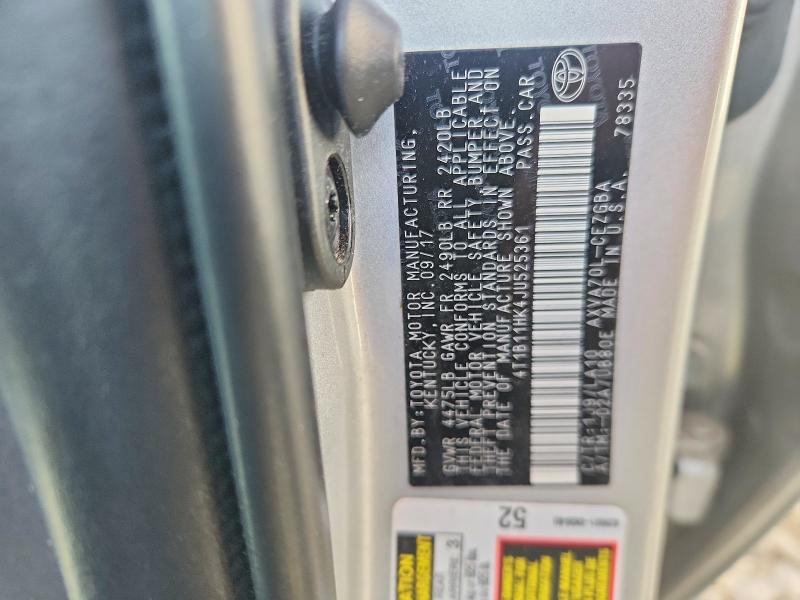 Aukcja sprzedaży 2018 Toyota Camry, vin: 4T1B11HK4JU525361, numer aukcji: 53263856