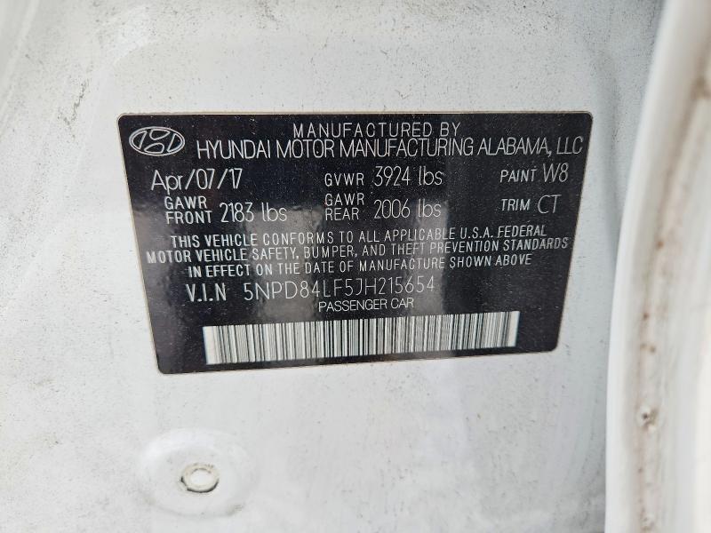 Продаж на аукціоні авто 2018 Hyundai Elantra, vin: 5NPD84LF5JH215654, номер лоту: 52893846