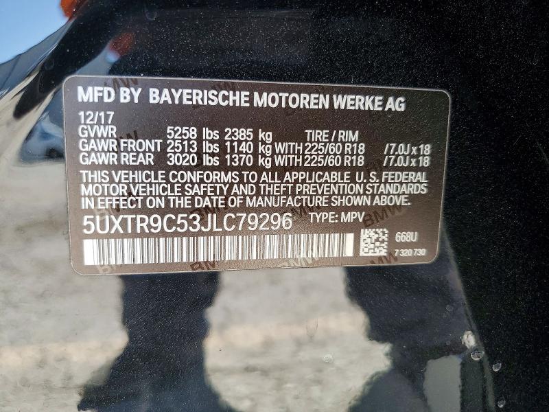 Продажа на аукционе авто 2018 Bmw X3, vin: 5UXTR9C53JLC79296, номер лота: 55187746