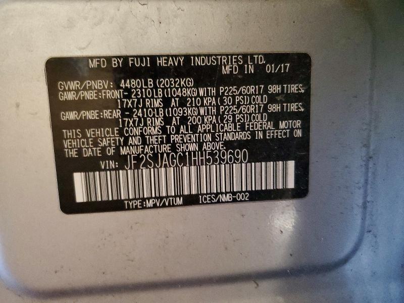 Aukcja sprzedaży 2017 Subaru Forester, vin: JF2SJAGC1HH539690, numer aukcji: 53060536