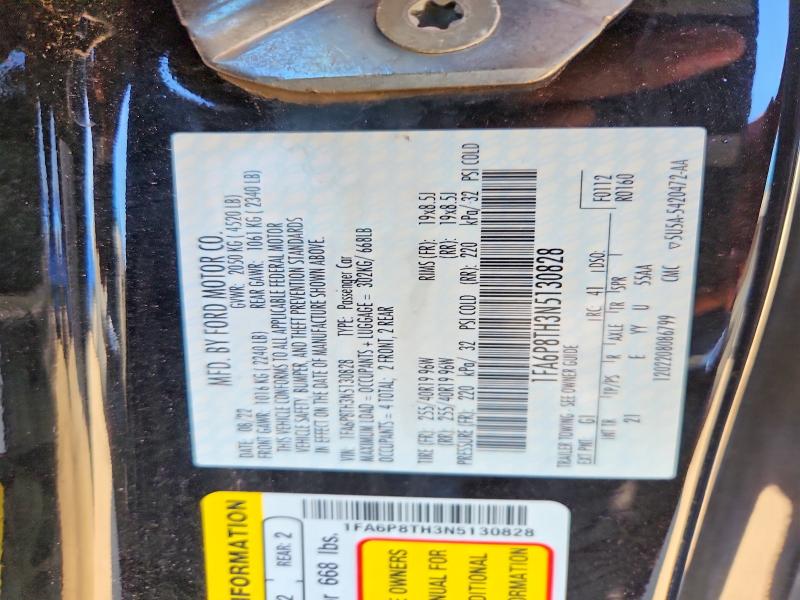 2022 Ford Mustang მანქანა იყიდება აუქციონზე, vin: 1FA6P8TH3N5130828, აუქციონის ნომერი: 54812936