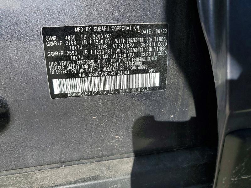 Aukcja sprzedaży 2024 Subaru Outback, vin: 4S4BTANC6R3124984, numer aukcji: 52957766