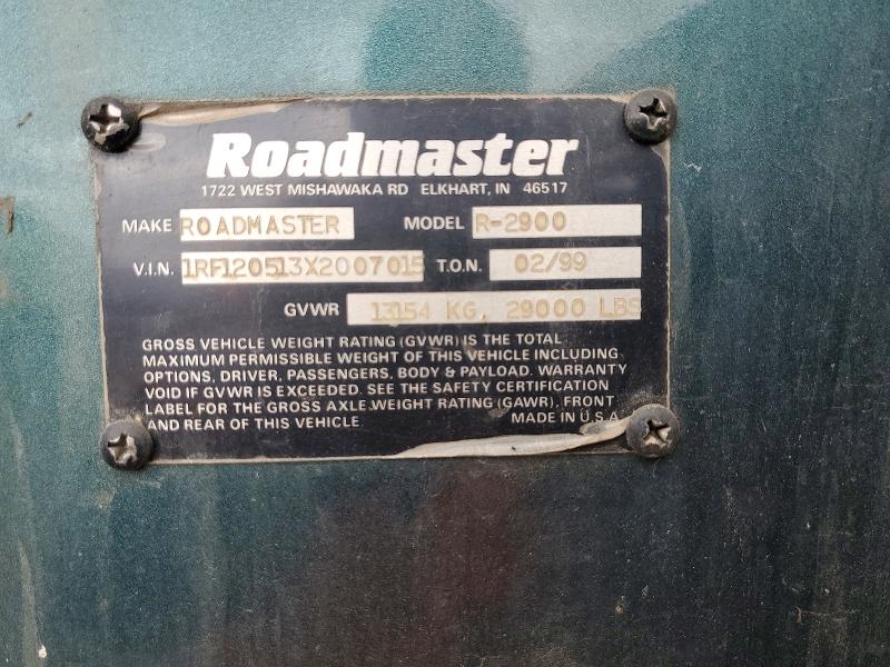 1999 Roadmaster Recreational Vehicle (rv) მანქანა იყიდება აუქციონზე, vin: 1RF120513X2007015, აუქციონის ნომერი: 53918506