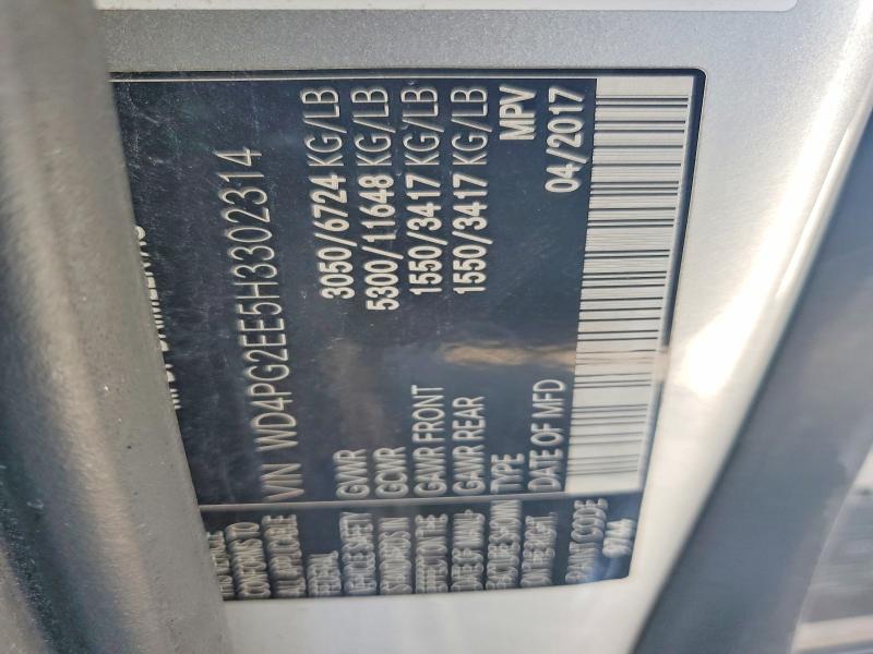 Aukcja sprzedaży 2017 Mercedes-benz Metris, vin: WD4PG2EE5H3302314, numer aukcji: 52019186