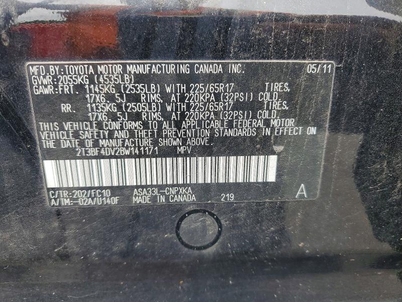 Продаж на аукціоні авто 2011 Toyota Rav4, vin: 2T3BF4DV2BW141171, номер лоту: 54112476