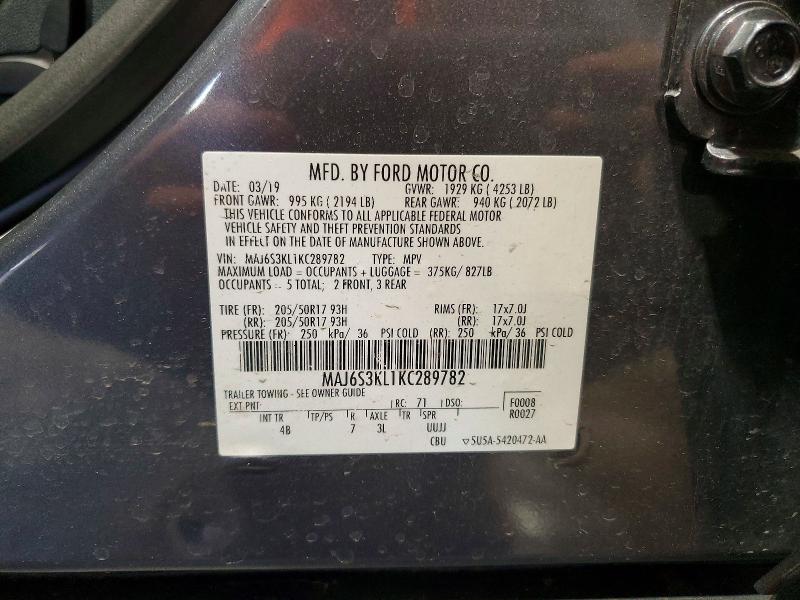Aukcja sprzedaży 2019 Ford Ecosport, vin: MAJ6S3KL1KC289782, numer aukcji: 53576516