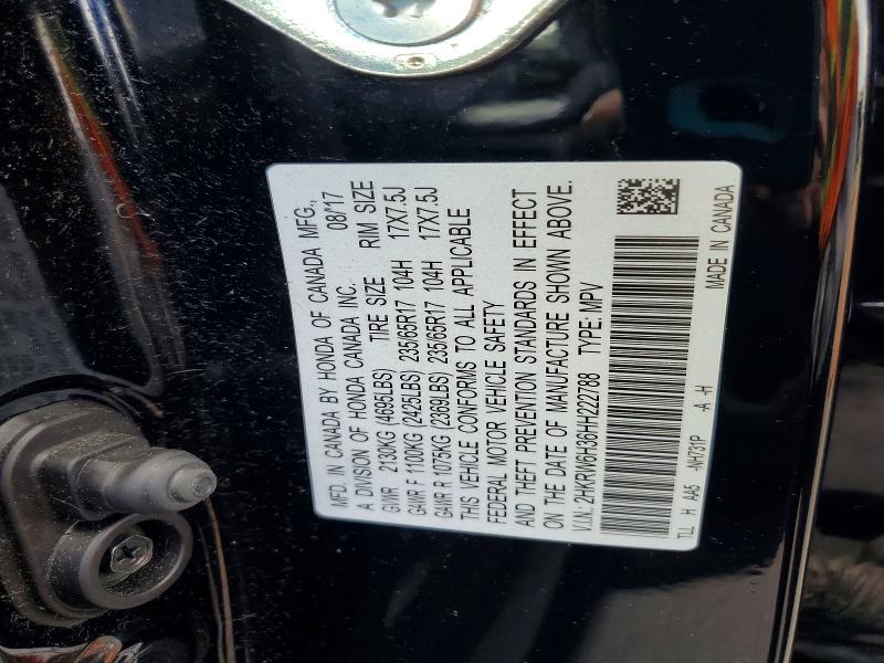 Продажа на аукционе авто 2017 Honda Cr-v, vin: 2HKRW6H36HH222788, номер лота: 52961436