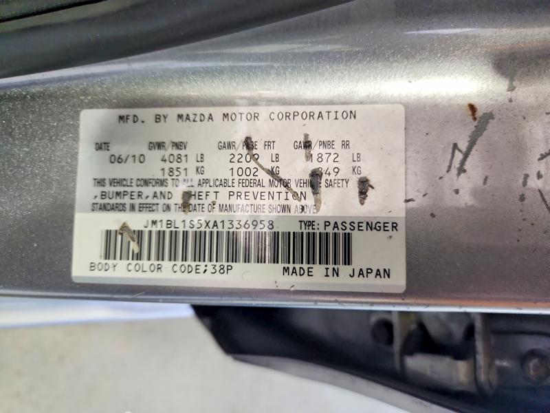 Aukcja sprzedaży 2010 Mazda 3, vin: JM1BL1S5XA1336958, numer aukcji: 51788576