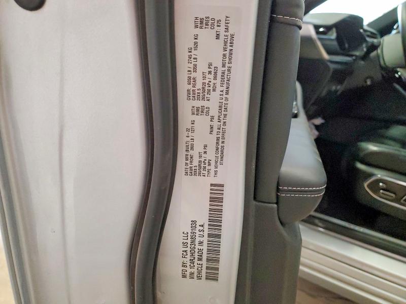 2022 Jeep Grand Cherokee მანქანა იყიდება აუქციონზე, vin: 1C4RJHDG3N8591038, აუქციონის ნომერი: 54265826