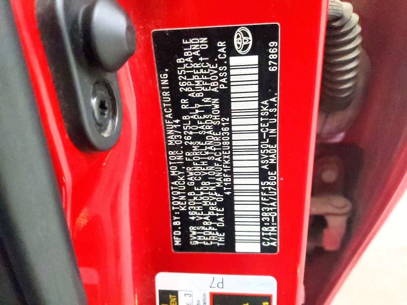 Aukcja sprzedaży 2014 Toyota Camry, vin: 4T1BF1FKXEU803612, numer aukcji: 54319686
