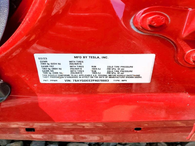 Продажа на аукционе авто 2023 Tesla Model Y, vin: 7SAYGDEE2PA078883, номер лота: 54470476