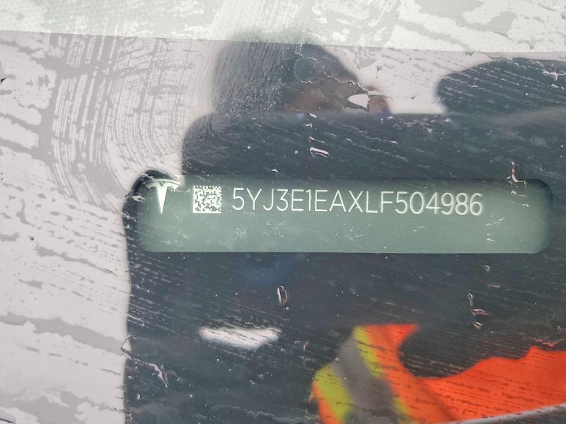 Aukcja sprzedaży 2020 Tesla Model 3, vin: 5YJ3E1EAXLF504986, numer aukcji: 53309346