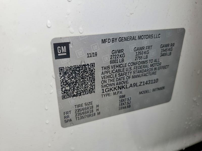 Продаж на аукціоні авто 2020 Gmc Acadia, vin: 1GKKNKLA9LZ143110, номер лоту: 54073836