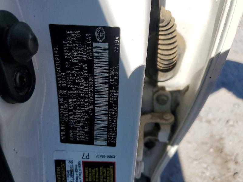 52087306 :رقم المزاد ، 4T1BF1FKXEU838991 vin ، 2014 Toyota Camry مزاد بيع