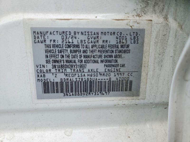 2024 Nissan Sentra მანქანა იყიდება აუქციონზე, vin: 3N1AB8DV2RY319697, აუქციონის ნომერი: 52256796