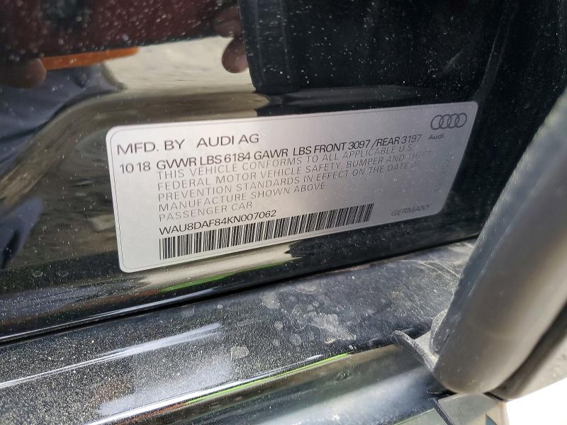 Aukcja sprzedaży 2019 Audi A8, vin: WAU8DAF84KN007062, numer aukcji: 53339486