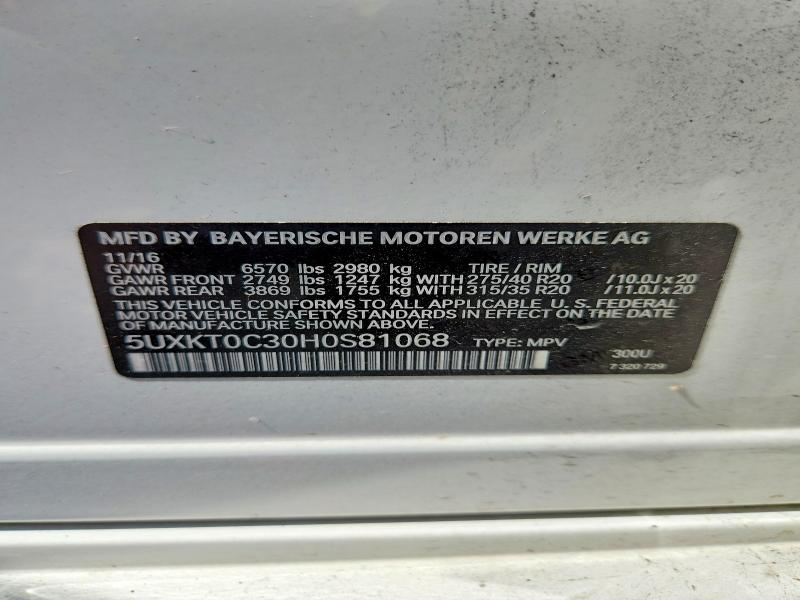 Aukcja sprzedaży 2017 Bmw X5, vin: 5UXKT0C30H0S81068, numer aukcji: 54177986