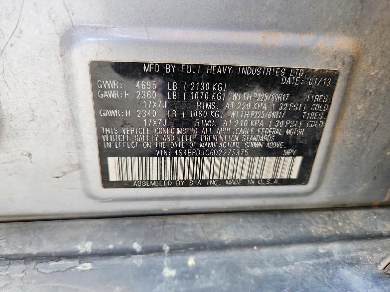 2013 Subaru Outback მანქანა იყიდება აუქციონზე, vin: 4S4BRDJC6D2275375, აუქციონის ნომერი: 53724926