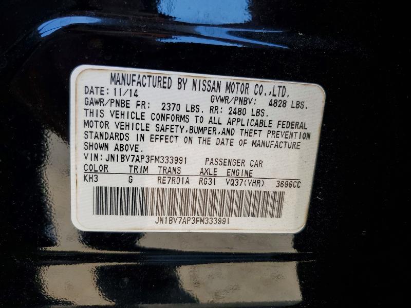 Продажа на аукционе авто 2015 Infiniti Q50, vin: JN1BV7AP3FM333991, номер лота: 53723426