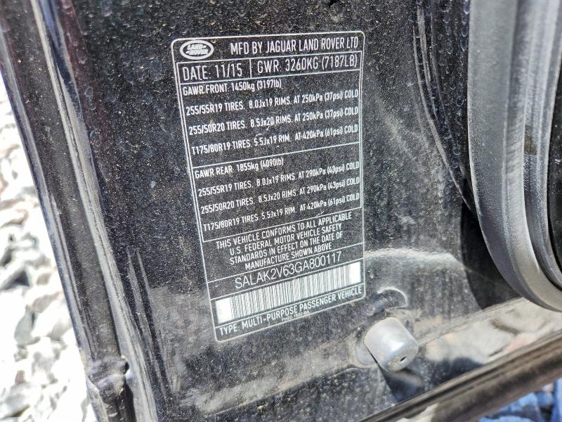 Продажа на аукционе авто 2016 Land Rover Lr4, vin: SALAK2V63GA800117, номер лота: 55094066