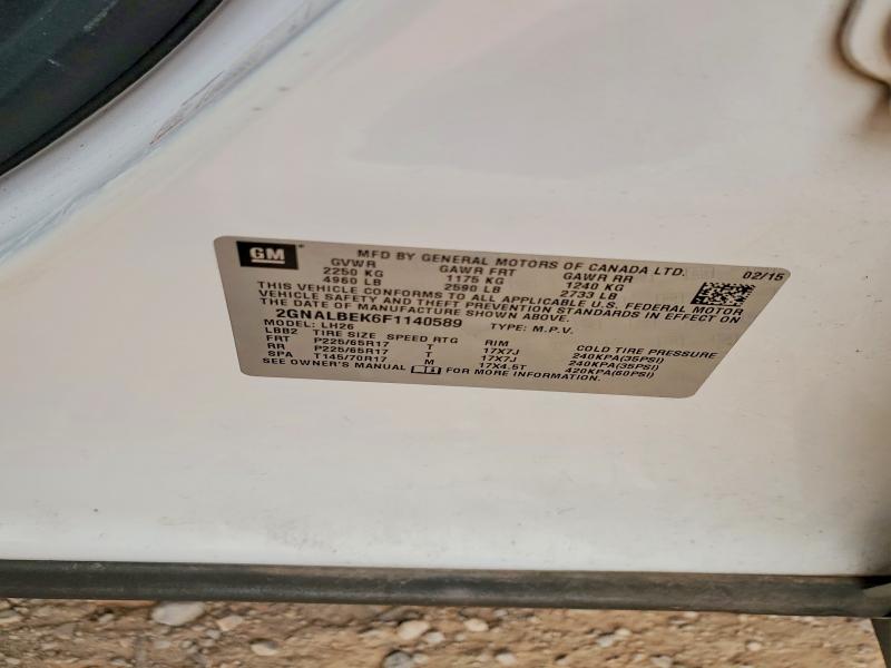 Продаж на аукціоні авто 2015 Chevrolet Equinox, vin: 2GNALBEK6F1140589, номер лоту: 52547526