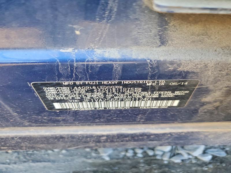 53246086 :رقم المزاد ، JF1VA2S65F9811240 vin ، 2015 Subaru Wrx مزاد بيع