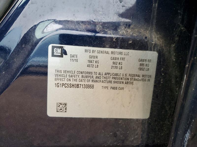 Продажа на аукционе авто 2011 Chevrolet Cruze, vin: 1G1PC5SH0B7130868, номер лота: 53002306