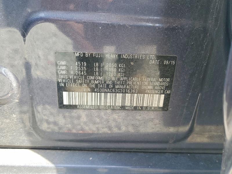 Продажа на аукционе авто 2016 Subaru Legacy, vin: 4S3BNAC63G3016363, номер лота: 53259306
