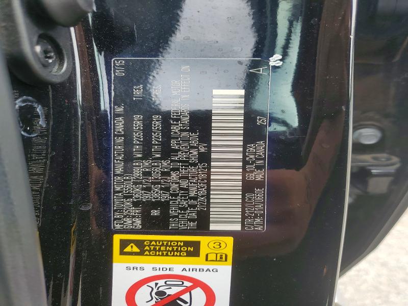 55071666 :رقم المزاد ، 2T2ZK1BA3FC181215 vin ، 2015 Lexus Rx مزاد بيع
