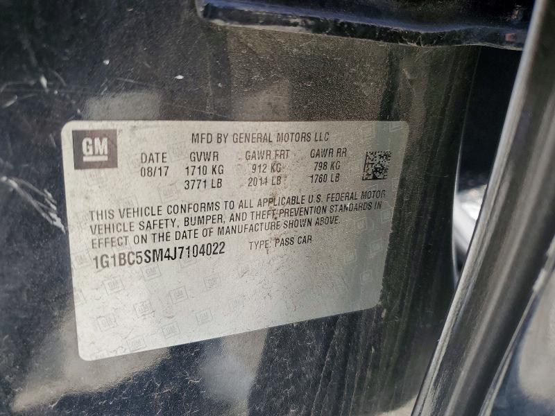 Продажа на аукционе авто 2018 Chevrolet Cruze, vin: 1G1BC5SM4J7104022, номер лота: 52859096