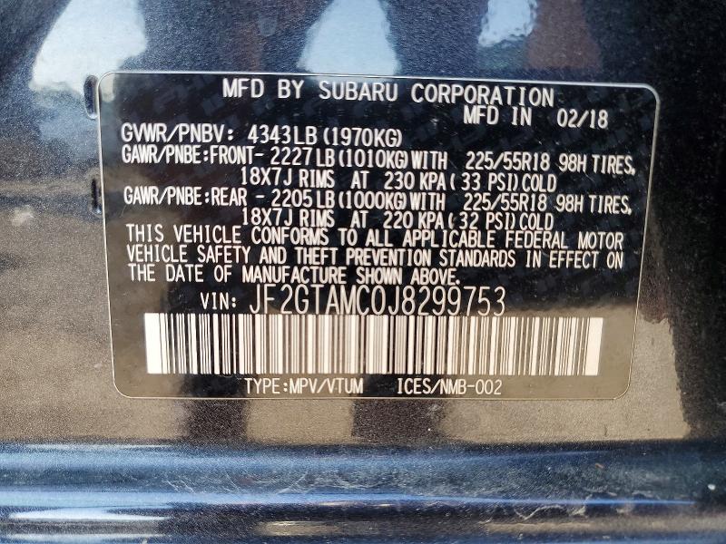 Продажа на аукционе авто 2018 Subaru Crosstrek, vin: JF2GTAMC0J8299753, номер лота: 55342576