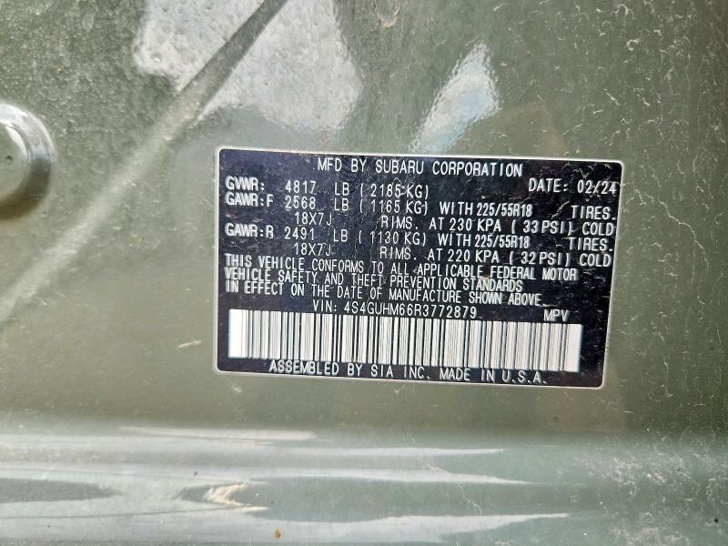 Продажа на аукционе авто 2024 Subaru Crosstrek, vin: 4S4GUHM66R3772879, номер лота: 53566806