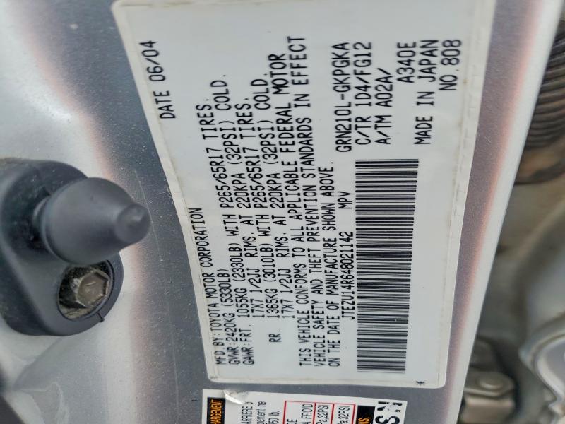 Продажа на аукционе авто 2004 Toyota 4runner, vin: JTEZU14R648021142, номер лота: 54548676