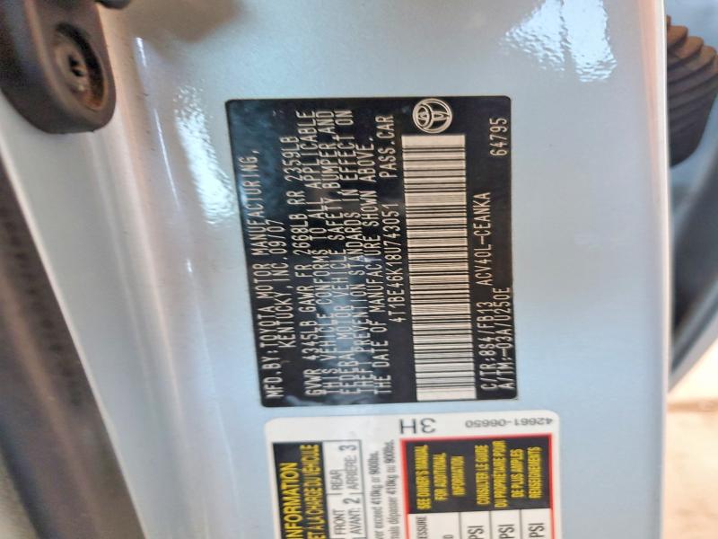 2008 Toyota Camry მანქანა იყიდება აუქციონზე, vin: 4T1BE46K18U743051, აუქციონის ნომერი: 53043346