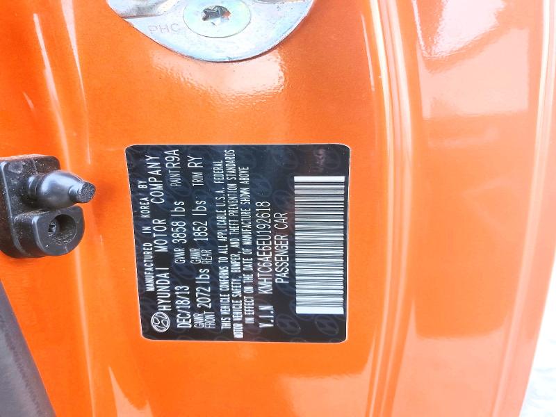 2014 Hyundai Veloster 3dr მანქანა იყიდება აუქციონზე, vin: KMHTC6AE6EU192618, აუქციონის ნომერი: 53010716