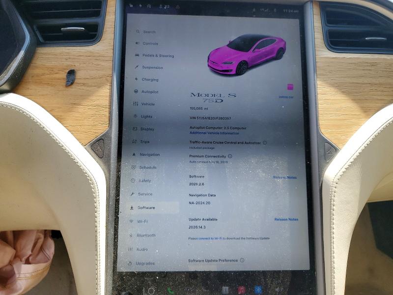 52448956 :رقم المزاد ، 5YJSA1E20JF260357 vin ، 2018 Tesla Model S مزاد بيع
