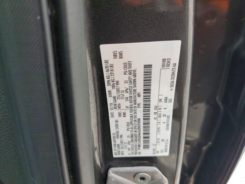 Продажа на аукционе авто 2018 Ford Escape, vin: 1FMCU0GD4JUD03556, номер лота: 53993736