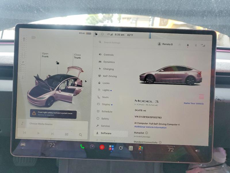 Aukcja sprzedaży 2025 Tesla Model 3, vin: 5YJ3E1EA1SF932783, numer aukcji: 52288536