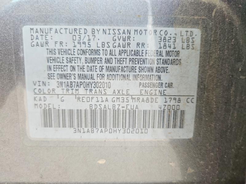 Продаж на аукціоні авто 2017 Nissan Sentra, vin: 3N1AB7AP0HY302010, номер лоту: 52281536