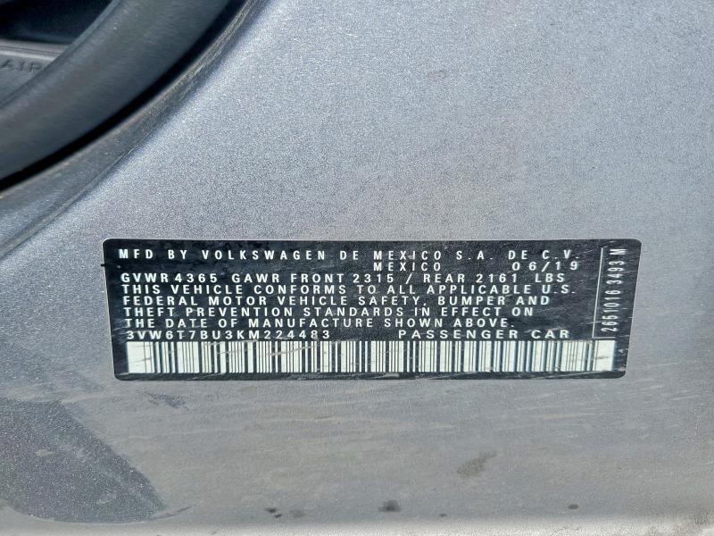 Aukcja sprzedaży 2019 Volkswagen Jetta, vin: 3VW6T7BU3KM224483, numer aukcji: 51108916