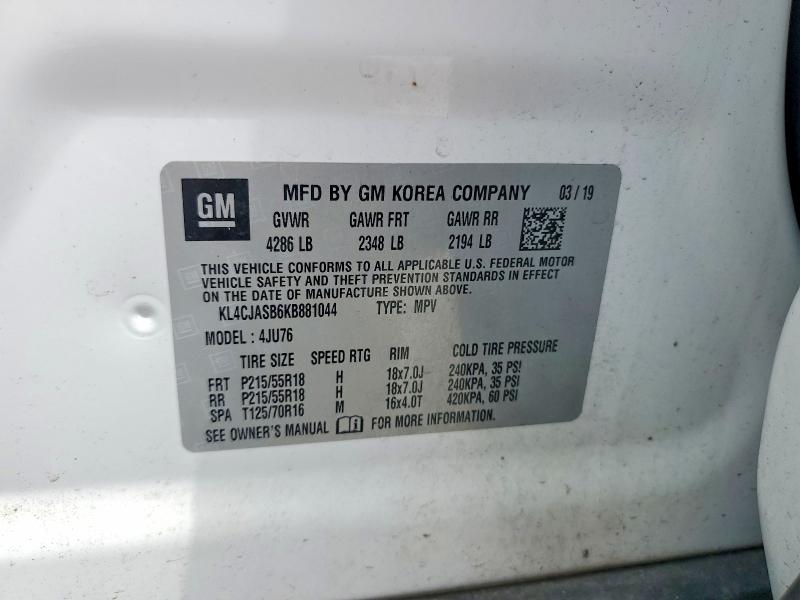 Aukcja sprzedaży 2019 Buick Encore, vin: KL4CJASB6KB881044, numer aukcji: 52258816