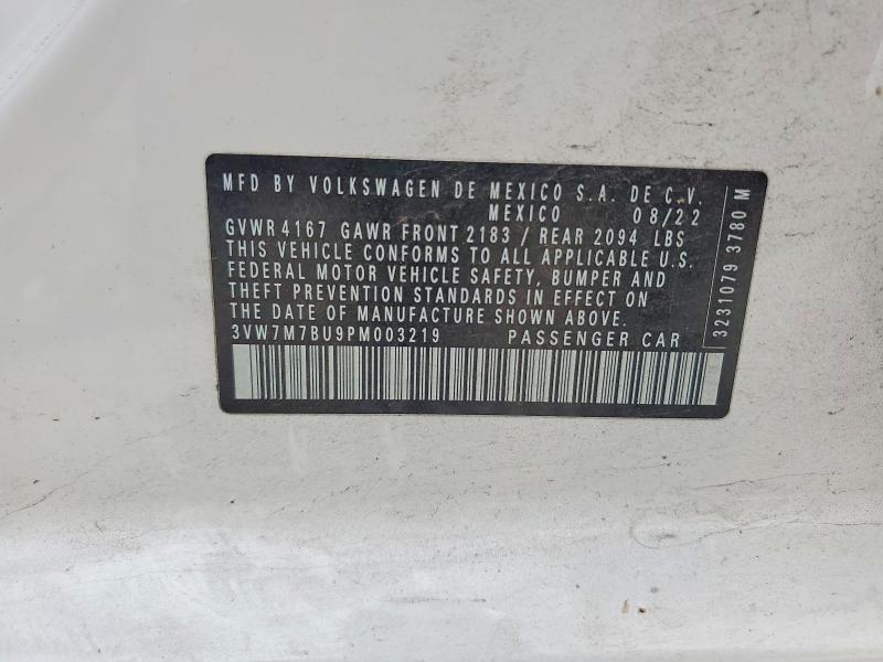 53401536 :رقم المزاد ، 3VW7M7BU9PM003219 vin ، 2023 Volkswagen Jetta مزاد بيع