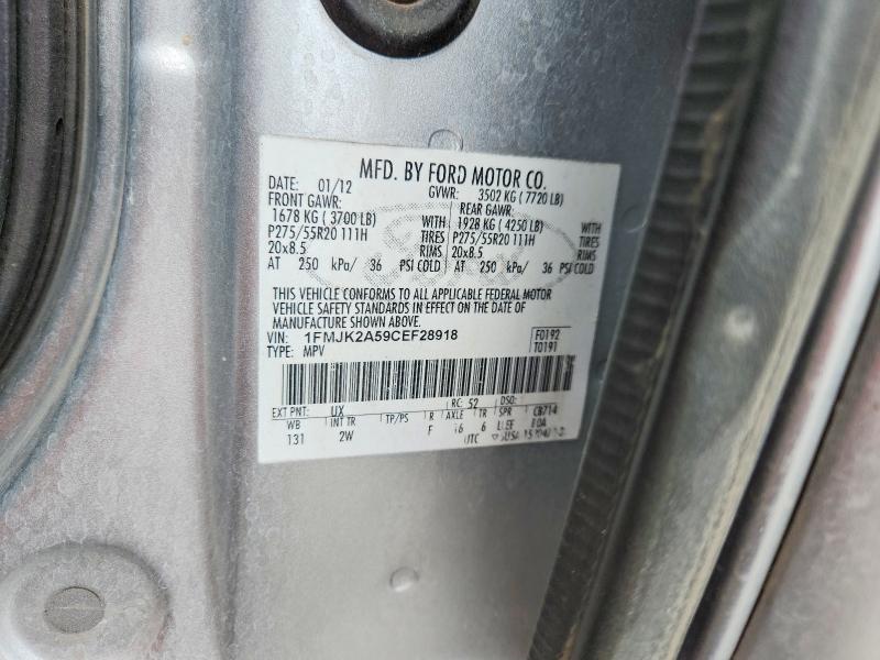 2012 Ford Expedition მანქანა იყიდება აუქციონზე, vin: 1FMJK2A59CEF28918, აუქციონის ნომერი: 54841466