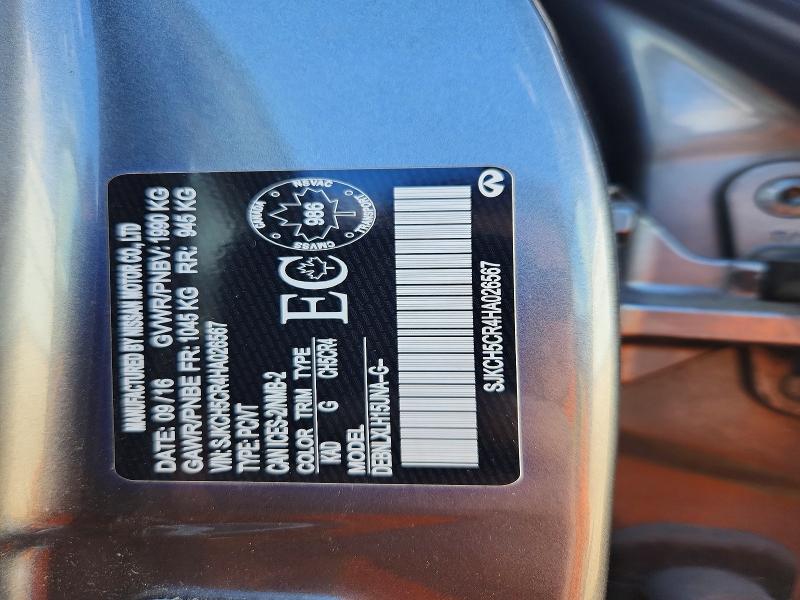 51873386 :رقم المزاد ، SJKCH5CR4HA026567 vin ، 2017 Infiniti Qx30 مزاد بيع