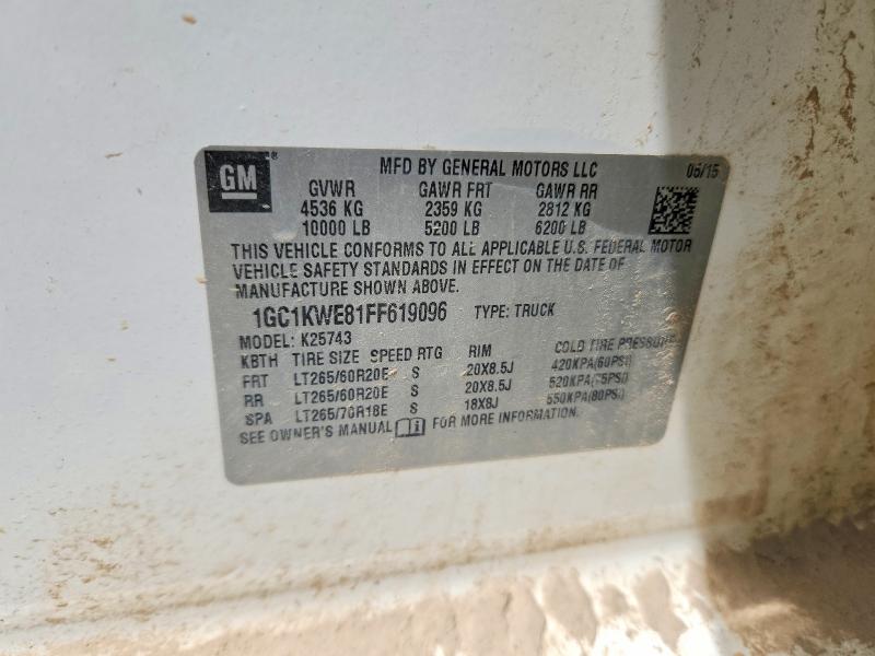 2015 Chevrolet Silverado მანქანა იყიდება აუქციონზე, vin: 1GC1KWE81FF619096, აუქციონის ნომერი: 51764136