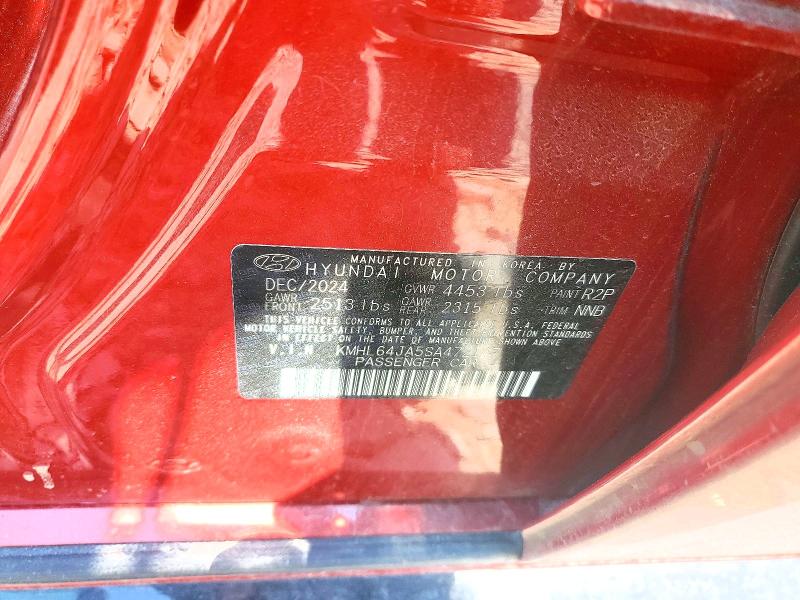 54101526 :رقم المزاد ، KMHL64JA5SA472147 vin ، 2025 Hyundai Sonata مزاد بيع