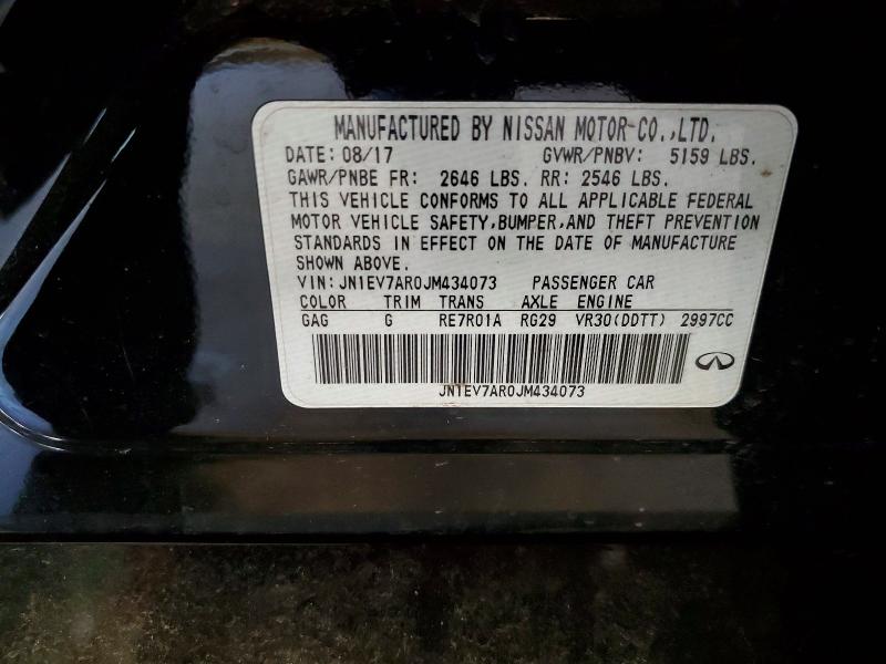 52749696 :رقم المزاد ، JN1EV7AR0JM434073 vin ، 2018 Infiniti Q50 مزاد بيع
