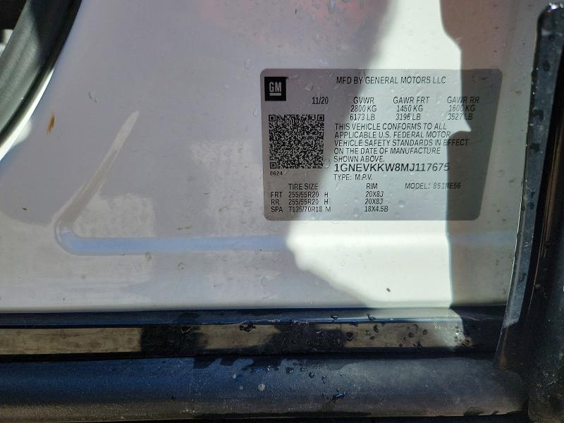 2021 Chevrolet Traverse მანქანა იყიდება აუქციონზე, vin: 1GNEVKKW8MJ117675, აუქციონის ნომერი: 55017596